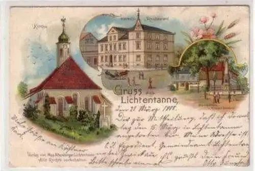 46151 Ak Lithographie Gruß aus Lichtentanne 1900