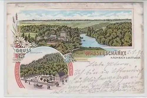 42532 Ak Lithographie Gruß aus Krumbach bei Mittweida