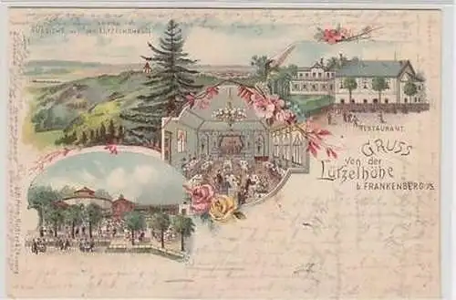 42531 Ak Litho Gruß aus Lützelhöhe b. Frankenberg 1901