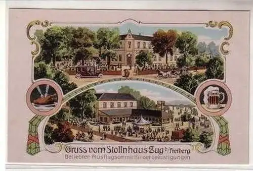 23838 Mehrbild Ak Gruß vom Stollnhaus Zug bei Freiberg um 1910