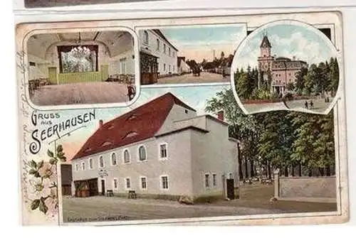 50014 Mehrbild Ak Gruß aus Seerhausen Gasthaus zum goldenen Löwen um 1910