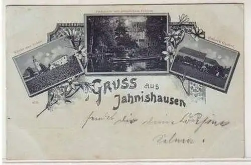 57527 Mondscheinkarte Gruss aus Jahnishausen 1899