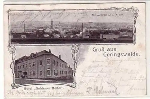 52347 Mehrbild Ak Gruß aus Geringswalde Hotel "Goldener Reiter" 1909