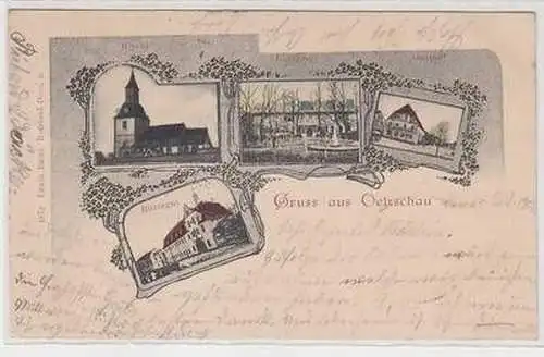 55507 Mehrbild Ak Gruß aus Oelzschau Rittergut, Brauerei, Gasthof, Kirche 1903