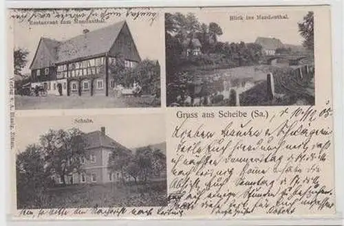 56307 Mehrbild Ak Gruß aus Scheibe Restaurant, Schule 1905