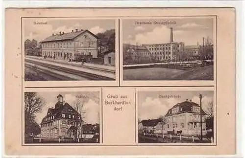 55392 Mehrbild Ak Gruß aus Burkhardtsdorf Bahnhof usw. 1916