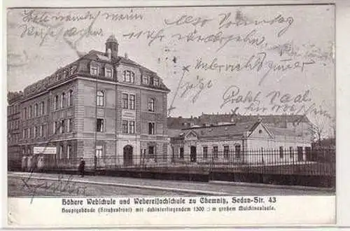 52565 Ak Höhere Webschule und Webereifachschule zu Chemnitz 1911