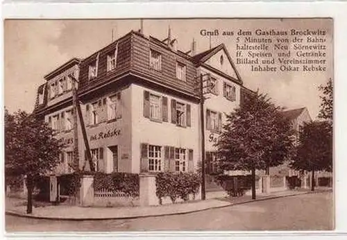 52451 Ak Gruß aus dem Gasthaus Brockwitz um 1925