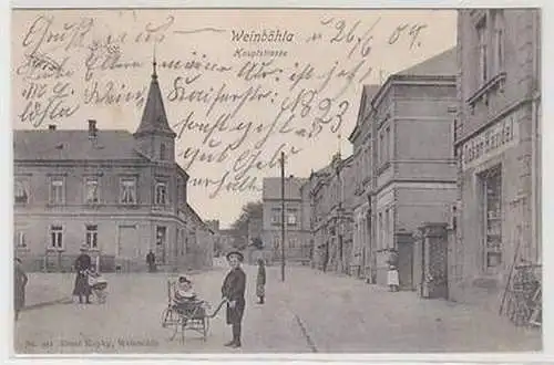 50254 Ak Weinböhla Hauptstrasse mit Geschäften 1904