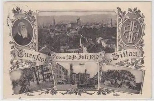 49418 Mehrbild Ak Turnfest in Zittau 16.-18. Juli 1910