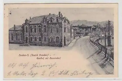 42782 Feldpost Ak Deuben-N. Gasthof mit Bauerndorf 1916