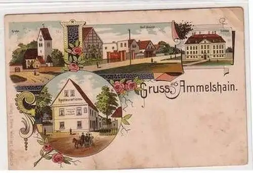 56470 Ak Lithographie Gruß aus Ammelshain um 1900