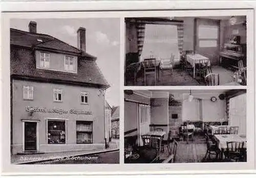 57362 Mehrbild Ak Leisnig Bäckerei und Café Hugo Schumann um 1940