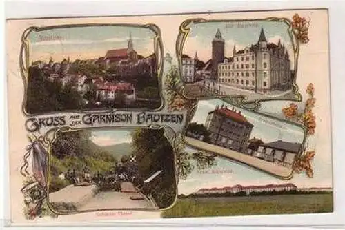 50783 Mehrbild Ak Gruß aus der Garnision Bautzen 1907