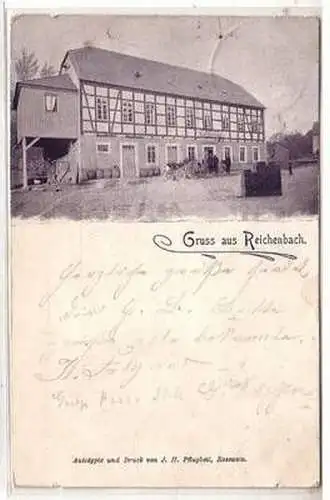 50162 Ak Gruss aus Reichenbach in Sachsen Gasthof 1907