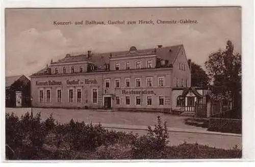 53857 Ak Chemnitz Gablenz Gasthaus zum Hirsch 1911