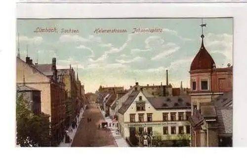 47969 Ak Limbach Sachsen Helenenstrasse Johannisplatz um 1910