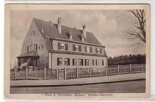 52253 Ak Werdau Steinpöhl I. Haus der Heimstätte "Sichem" um 1920