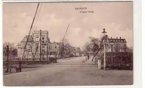 43072 Ak Naunhof Klingaer Straße Bahnübergang 1913