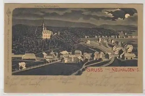 43498 Mondscheinkarte Gruss aus Neuhausen 1904