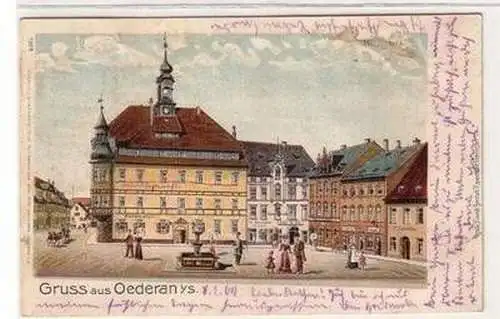 56715 Ak Lithographie Gruß aus Oederan in Sachsen 1902