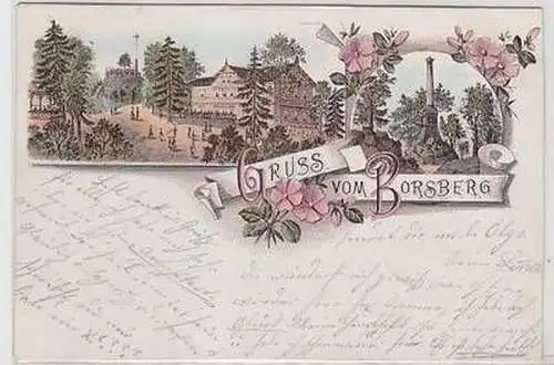 57660 Ak Lithografie Gruss vom Borsberg 1898