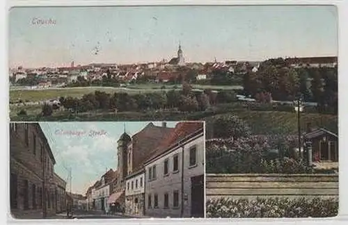 56050 Mehrbild Ak Taucha Totalansicht und Eilenburger Strasse 1905