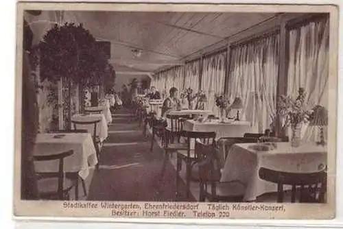 54364 Ak Ehrenfriedersdorf Stadtkaffee Wintergarten um 1930