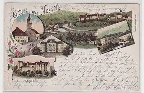 51637 Ak Lithographie Gruß aus Nossen 1904