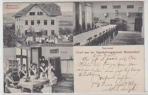 50662 Mehrbild Ak Gruß aus der Haushaltungsschule Meinersdorf 1912