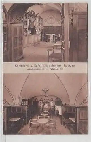 49353 Ak Bautzen Konditorei und Café Rud. Lehmann 1921