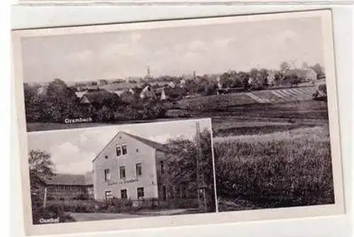 47964 Mehrbild Ak Grumbach Totalansicht und Gasthof um 1940