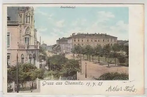 43418 Ak Gruss aus Chemnitz Hauptbahnhof 1903