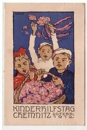 53620 Künstler Ak Chemnitz Kinderhilfstag 1912