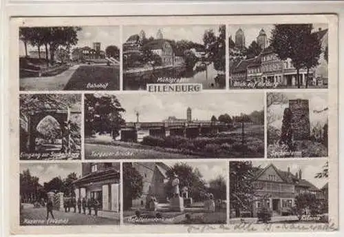 08985 Mehrbild Ak Eilenburg Bahnhof, Kaserne usw. 1940