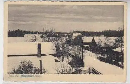 50090 Winter Ak Torno Oberlausitz Straßenansicht um 1940