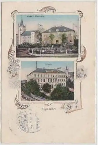 49366 Ak Eppendorf Schule Kirche & Pfarrhaus 1910