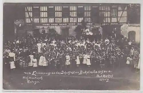 43910 Ak Erinnerung an das Schulfest Bockelwitz 1909