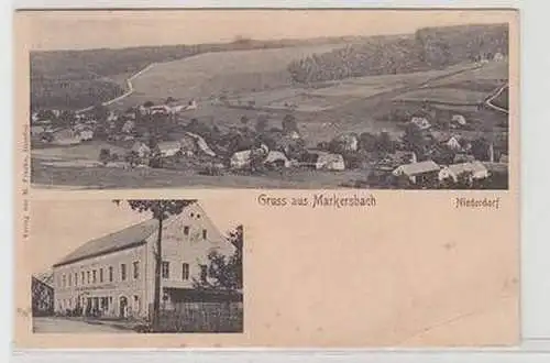 56859 Mehrbild Ak Gruß aus Markersbach Gasthof Niederdorf um 1900