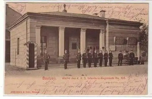 53230 Ak Bautzen Wache des 4.K.S. Infanterie Regiments Nr.103, 1906