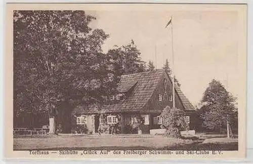 17049 Ak Holzhau i. Erz. Torfhaus "GlückAuf" des Freiberger Schwimm- und Skiclub