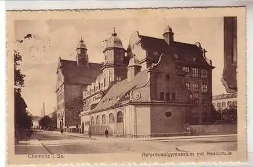 08773 Ak Chemnitz Reformrealgymnasium mit Realschule um 1930