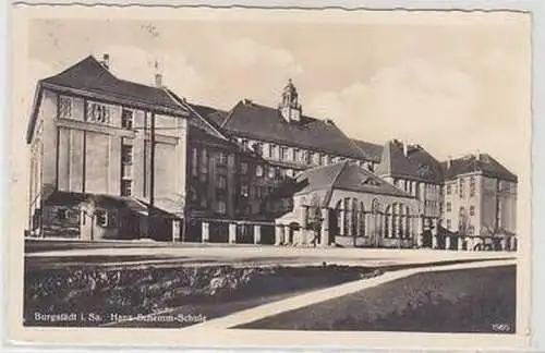 52621 Ak Burgstädt in Sachsen Hans Schemm Schule 1940