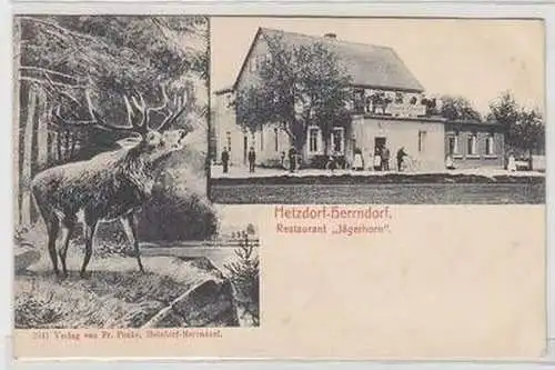 50767 Ak Hetzdorf Herrndorf Restaurant "Jägerhorn" 1907