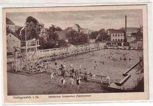 52344 Ak Geringswalde städtisches Sommerbad (Familienbad) 1928