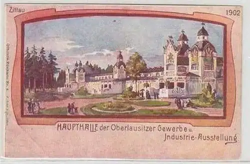 52744 Ak Zittau Haupthalle der Oberlausitzer Gewerbe und Industrie Ausstellung