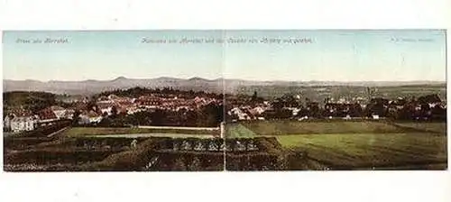 52316 Doppel Klapp Ak Gruß aus Herrnhut Panorama 1900