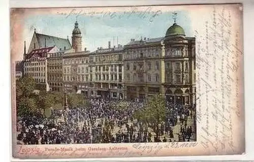 57381 Ak Leipzig Parade Musik beim Garnison Ältesten 1900