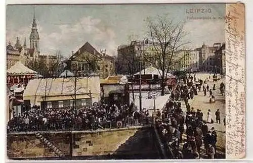 42390 Ak Leipzig Fleischerplatz zur Messe um 1910