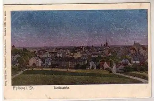 45961 Lunakarte Ak Freiberg in Sachsen Totalansicht 1909